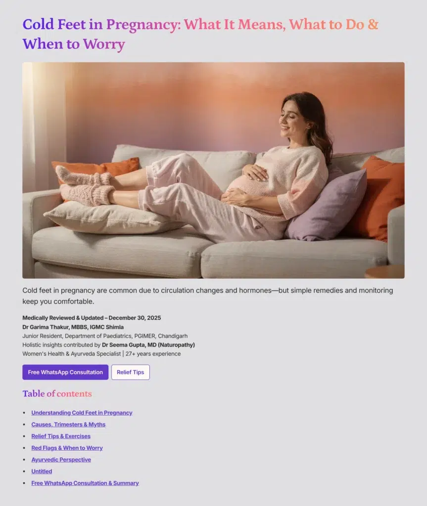 Cold Feet in Pregnancy